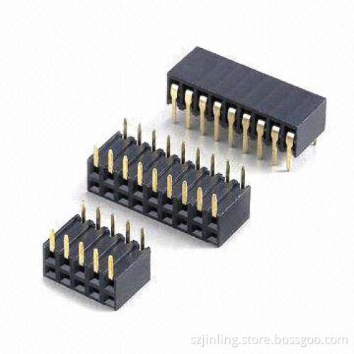 2.54mm Female Headers, Dual Row Side Entry Height of 6.0